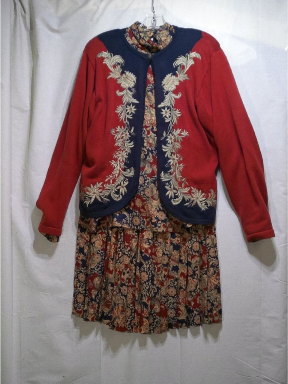 Vintage Brooks Brothers Sweater Top Skirt 80's Classic A-Line Womens